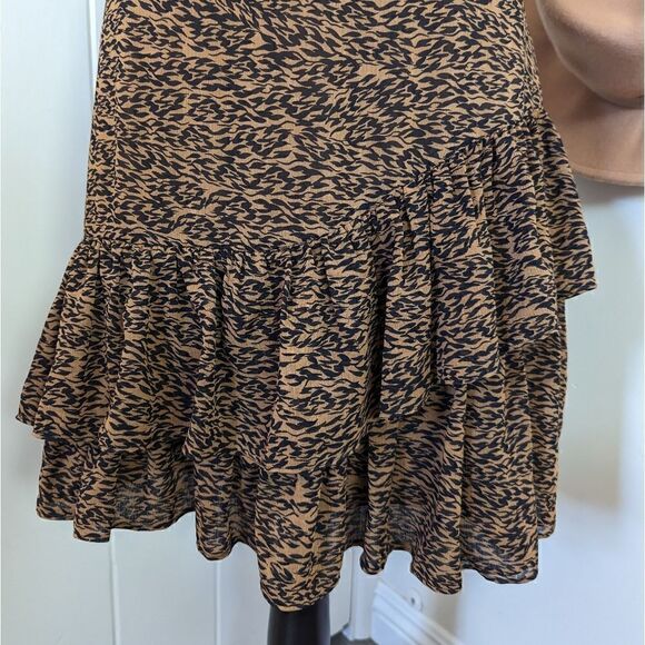 Ted Baker Animal Tiger Print Ruffle Skirt 6 Boho Glam Rock Whimsigoth Rebel Punk - Picture 5 of 15